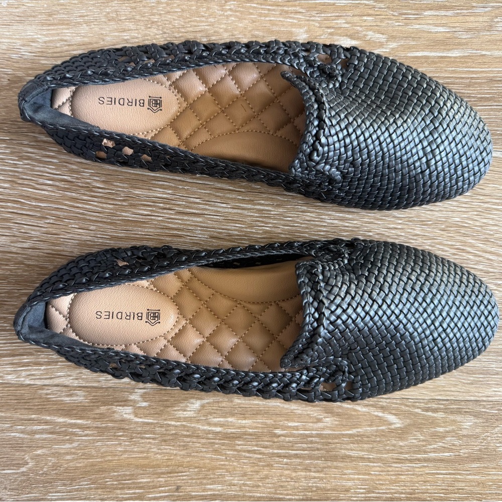 Birdies Black Woven Flats